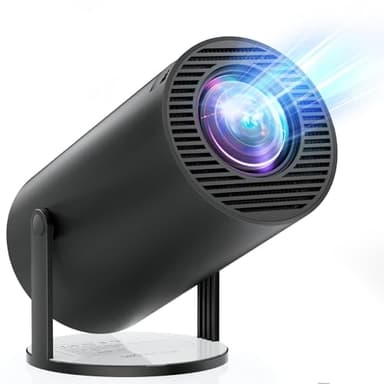 [Built-in Apps & Android 11.0] Mini Proyector Portátil Proyector 4K de 18000 Lux Compatible, Admite Rotación de 180° y Keystone Automático, Pequeño Proyector para Exteriores Compatible (1080P)