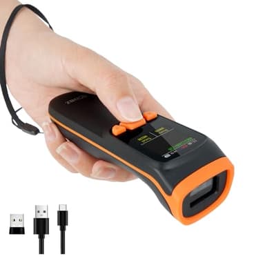 OBZ Lector Codigo de Barras Inalambrico 2D 1D con Pantalla de Lectura, Escáner de Codigo de Barras Bluetooth Portátil Pistola Codigo de Barras QR Lector Codigo Barras para Inventario Tabletas iOS