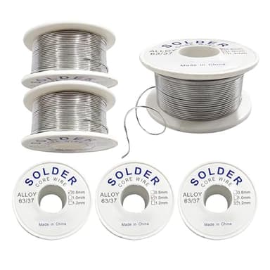 JAADU 6 PCS Alambre para Soldadura sin Plomo,Diámetros 0.8/1/1.2mm, Hilo de Soldadura Electronica,Hilo de soldar sin gas, alambre con núcleo de fundente adecuado para soldar