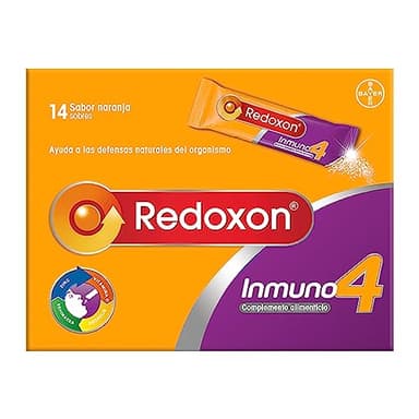 REDOXON Vitamina C Inmuno 4 Complemento Alimenticio con Zinc - Equinácea y Própolis - Ayuda al Sistema Inmunitario y Defensas - Sabor Naranja - 14 Sobres - Ingredientes de Origen Natural Sin Gluten