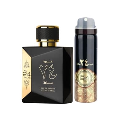 Oud 24 hours 100ML Arabian Perfume Spray Lemon Fruity Chocolate Vanilla Agar woody Musk Amber by Ard al Zaafaran