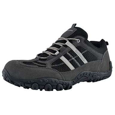 Knixmax Zapatillas de Senderismo para Hombre Zapatos de Montaña Zapatillas de Trail Running Ligeros Transpirable Antideslizante Zapatos de Trekking Gris 44EU