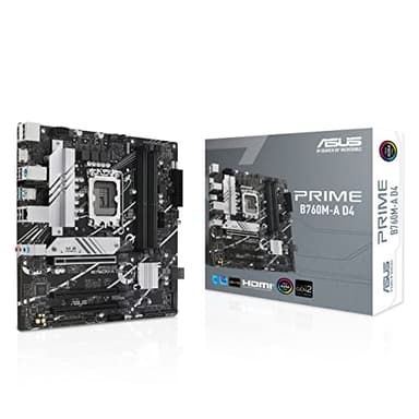 ASUS Prime B760M-A D4-CSM Placa Base Intel B760, LGA 1700, mATX, DDR4, PCIe 5.0, 2 Ranuras M.2, WiFi 6E, USB 3.2 Gen 2, Type-C, Negro