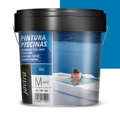 JOVIRA PINTURAS Pintura Piscinas al Agua. Protección y decoración de piscinas. (4 Litros, Azul)