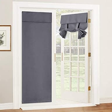 PONY DANCE Cortinas Puertas y Ventanas Opacas Cortinas Velcro Termicas Aislantes Frio Y Calor Decoración Hogar Protección de la Privacidad, 70 x 240 CM, Gris, 2 Piezas