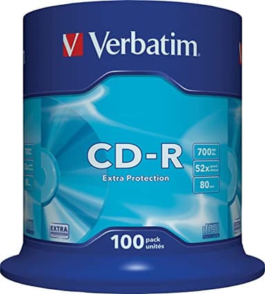 Verbatim 43411 52x 700MB CD-R Vírgenes, 100 Unidades en Spindle
