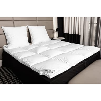 HM hs67 colchones Auflage Topper cubrecolchón 160 x 200 cm – Aprox. 4500 Talla 90% Plumas – Plumón Manta 100% Natural