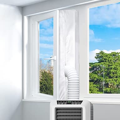 LYUNIT 300CM Kit Ventana Aire Acondicionado Portatil, Sello de Ventana Universal, Kit Aire Acondicionado Portatil, Adecuado para Acondicionadores de Aire y Secadores Portátiles