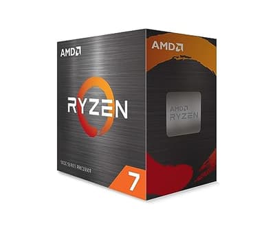 AMD Ryzen 7 5800X Procesador (8 núcleos/16 threads, 105W DTP, Socket AM4, 36 MB Caché, Reloj de aumento máx. hasta 4,7Ghz, no cooler)