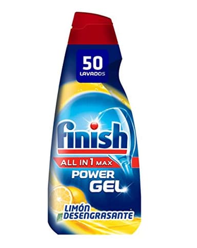 Finish All in 1 Max Power Gel Limón Desengrasante Detergente Lavavajilla (50 lavados) - 1000ml