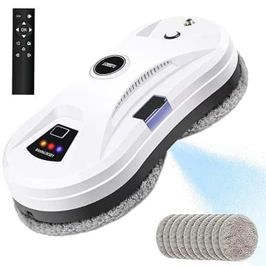 AHWOiHS Robot Limpiacristales Robot Limpiador Automático Robot Limpieza de Ventanas Electrico 5600pa Fuerte Potencia de Succión con automática de rociado de Agua para Grandes Ventanales Exteriores