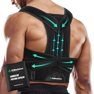 Dimedsion Corrector postura espalda hombre y mujer| Corrector de espalda hombre con bolsa, corrector de postura espalda mujer transpirable, corrector postura espalda mujer, corset espalda recta (XL)