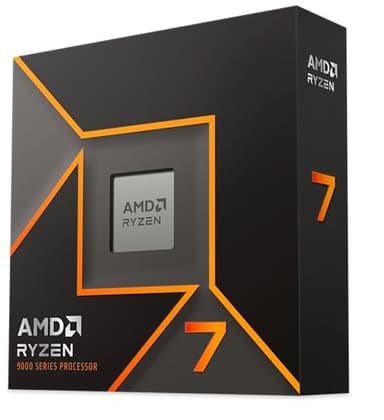AMD Ryzen 7 9700X Procesador (8 núcleos/16 Threads) 65W DTP, Socket AM5, 40MB Caché, Reloj de Aumento máx. hasta 5.5 GHz, sin Ventilador
