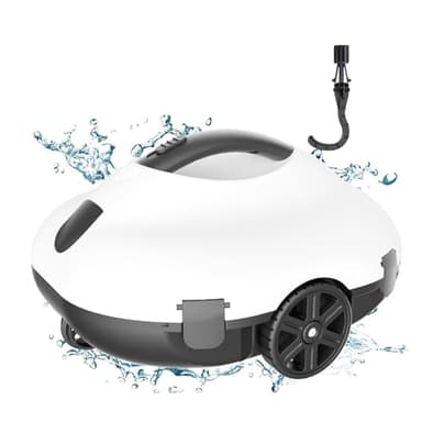 Bestyks Robot Limpiafondos Piscina, Limpiafondos Piscina Automatico 130 Minutos De Limpieza Potente,Robot Piscina InaláMbrico Motores De Doble Accionamiento para Piscinas De Fondo Plano De hasta 80 M²