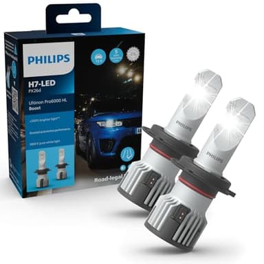 Philips automotive lighting Ultinon Pro6000 Boost H7 LED Boost lámpara LED homologada, 300% más brillante, 5.800K, diseño compacto, juego de 2