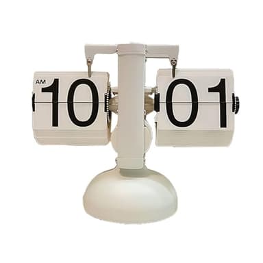 Flip Clock, Flip Desk Clock, Retro Digital Flip Down Clock, Retro Vintage Design Auto Flip Clock Desk Clock, Mute Precision Mechanical Tabletop Flip Clock para el hogar (Blanco)