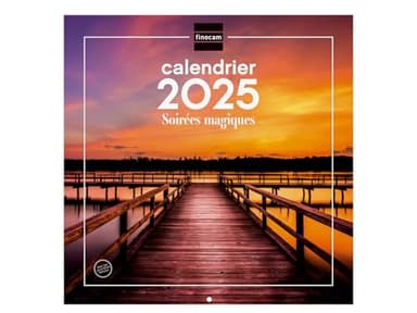 Finocam - Calendario Imágenes de pared 30 x 30 para escribir 2025 1 mes por página Enero 2025 - Diciembre 2025 (12 meses) Noches mágicas francesas