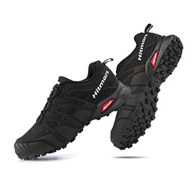 Hitmars Zapatillas Trail Running Hombre Zapatos Botas Trekking Calzado de Senderismo Mujer Impermeables Ligeras Cómodas Adulto Unisex Negro EU 45