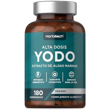 Yodo Suplemento de Algas Marinas | Yodo 100% Natural de Algas | 180 Comprimidos Veganos | Horbaach (El emabalaje puede variar)