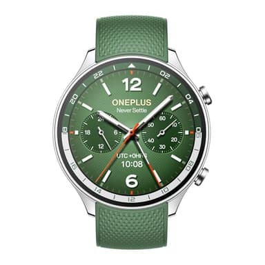 OnePlus Reloj 2R con Wear OS 4 de Google, chipset Snapdragon W5, hasta 100 Horas de duración de la batería, Pantalla AMOLED de 1.43 Pulgadas, Modo Deportivo más de 100, GPS de Doble frecuencia, Verde