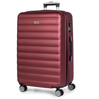 ITACA - Maletas Grandes de Viaje: Maleta Grande 23 Kilos, Maleta Viaje Grande, Maleta De Viaje para Todas Tus Aventuras. Material ABS Resistente y Ligera, Granate