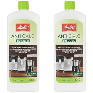 Melitta Descalcificador Bio Multi, Limpiador Express, Automáticas, Cafeteras de Goteo, Líquido Biodegradable, 6 Usos, 250 mililítros, 0.25 litros, Multicolor (Paquete de 2)
