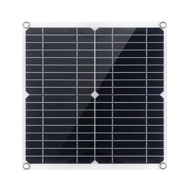 Kit de panel solar monocristalino de 20 W y 18 V, con puertos USB duales, para caravana, barco, invernadero, cobertizo, puerta de cabina, carga