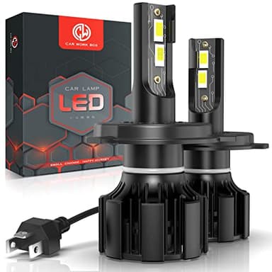H4 LED Bombillas, CAR WORK BOX 80W 15000LM LED Faros Delanteros pour Coche 12V, 6500K