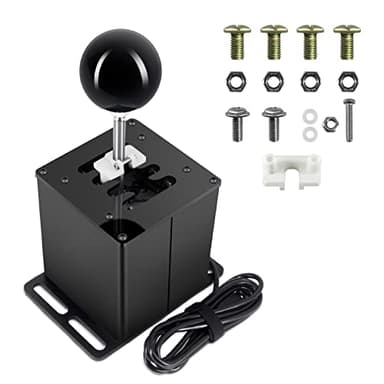 PALUMMA Palanca de cambios USB para juegos de carreras, simulador USB 6/7+R Racing Games H Gear Shifter para Logitech G29/G27/G25/G920 Thrustmaster T300RS/GT Volante (7+R (negro)