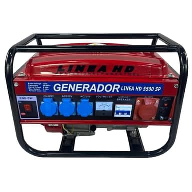 Generador Eléctrico a Gasolina 5500W, 230/380V Trifásico y Monofásico, Depósito 15L