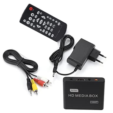 Reproductor Multimedia HDMI, Full HD Mini Box Media Player 1080P Media Player Box Soporte USB MMC RMVB MP3 AVI MKV (Negro)