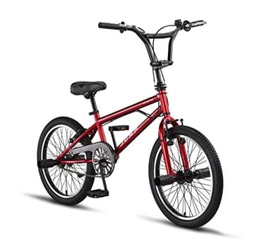 Licorne Bike Sistema de rotor Jump Premium BMX 360°, 4 clavijas de acero, protector de cadena, piñón libre (rojo, estilo libre)