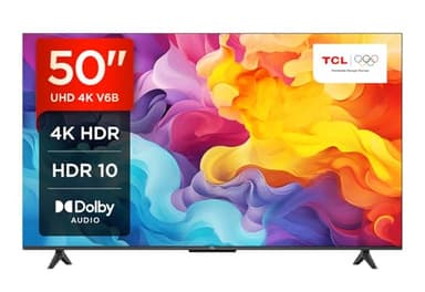 TCL 50V6B 50" 4K Ultra HD, HDR TV, Smart TV Powered by Google TV (Dolby Audio, Motion Clarity, Control por Voz, Compatible con Google Assistant, Chromecast Integrado)