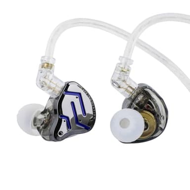 Linsoul KZ ZSN Pro 2 in-Ear Monitor, Auriculares HiFi IEM con Controlador Híbrido 1BA+1DD, Auriculares con Cable, Cable Desmontable Plateado de 2 Pines para Audiófilos(con micrófono, Negro)