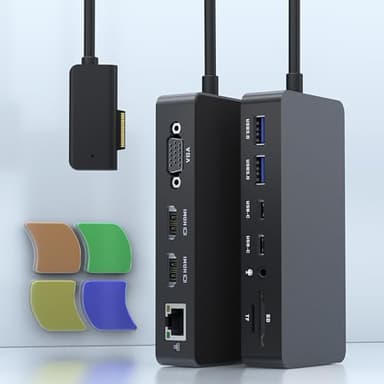 Microsoft Surface Dock Triple Displays 2 HDMI+VGA, 12 en 1 Surface Docking Station para Surface Pro 11/10/9/8/X/7/6/5/4/3, Surface Laptop 7/6/5/4/3/2/1, Surface Laptop Go 3/2/1, Surface Book