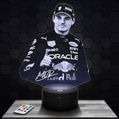 Lámpara de noche M.Verstappen Piloto F1 decoración Monoplaza de Fórmula 1. Idea de regalo para hombre objeto M.Verstappen Piloto F1 luz nocturna adulto deco Cuarto.Regalo Navidad TOP