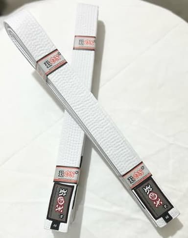 ROX Fit Cinturón BJJ Tamaño adulto - Tamaño adulto Cinturón brasileño de jiu-jitsu 100% algodón para un diseño duradero y liviano BJJ Gi Competencia BJJ Belts Blanco (A5 (340 cm))