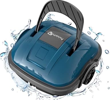 WINNY POOL CLEANER Robot Limpiafondos Piscina, Aspirador de Piscina para 100 Minutos de Funcionamiento Automatico, Motor Doble, Batería para 5200mAh, Ideal para Piscinas de Fondo Plano de hasta 80㎡