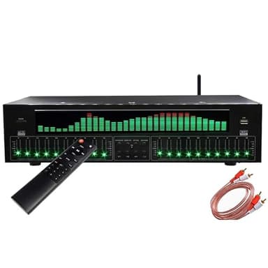 Fucxeoy Ecualizador Digital De 31 Bandas, Ecualizador Gráfico Estéreo De Audio Digital Profesional, Sistema De Sonido con Procesador De Sonido LED, Reducción De Ruido, para Estudio De Grabación
