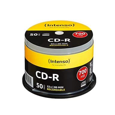 Intenso 1001125 - Pack de CD-R vírgenes (700 MB, 80 Minutos, 52x, 50 Unidades)