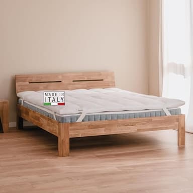Dreamin*101 – Cubrecolchón matrimonial de 160 x 200 cm de pluma transpirable, corrector de colchón 4 estaciones con esquinas elásticas – Topper colchón alto 6/8 cm fresco y suave para mejor comodidad