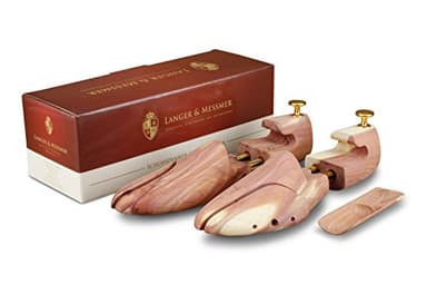 Langer & Messmer Hormas para zapatos de madera de cedro para hombre y mujer incluye calzador pequeño de madera de cedro perfecto para viajes, tamaño 34-50 el original! 1 par 44/45