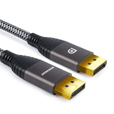 SOEYBAE Cable DisplayPort, 2m 4K@60Hz DP 1.2 a DP 1.2-60 Hz,con Alta Velocidad 21.6Gbps Compatible conLaptop/TV/Monitor de Juego- Gris