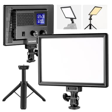 NEEWER Panel de luz LED de Video de 9 Pulgadas, cámara DSLR Regulable con Mini trípode, batería de 4000 mAh, Puertos USB Tipo C, 3200 K ~ 5600 K CRI95+ 600 Lux para fotografía, grabación de Video,