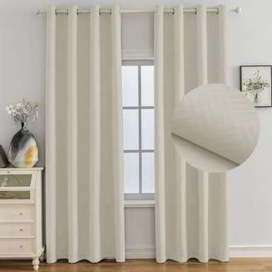 Ystyle Cortinas Opacas 2 Piezas, 140x240 CM, Cortinas Termicas Aislantes Frio Y Calor, Cortinas Blackout Salon Modernas, Cortinas Termica Dormitorio, Cortina Antiruido con Ojales, Beige