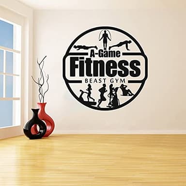 NSRJDSYT Gym Fitness Center Sign Calcomanías de Pared Gimnasio Entrenamiento Chica Motivación Logo Arte Vinilo Pegatinas Dormitorio Decoración Sala de Estar 71x71cm