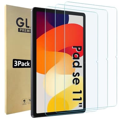 Bigqin 3 Piezas Protector Pantalla Compatible Con Xiaomi Redmi Pad SE 11" 2023, 2.5D No Bubble HD Anti-Huella Cristal Vidrio Templado Compatible con Redmi Pad 11 Pulgadas