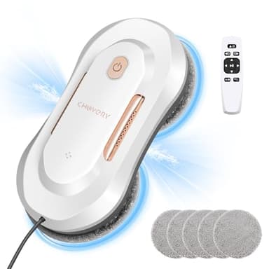 CHOVERY Robot Limpiacristales 3000Pa, con Función de Pulverización, CL-3Robot Limpiacristales Eléctrico con Doble Pulverizador de Agua