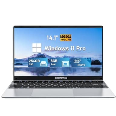 FUNYET Ordenador Portátil 14 Pulgadas, IPS Full HD, (8GB DDR4 256 GB SSD), Celeron N5095 (DERROTA A J4125/N4020) Quad Core Procesador PC Portátil, Bluetooth4.0, 1920 x 1080, WiFi, Tipo-C, Mini HDMI