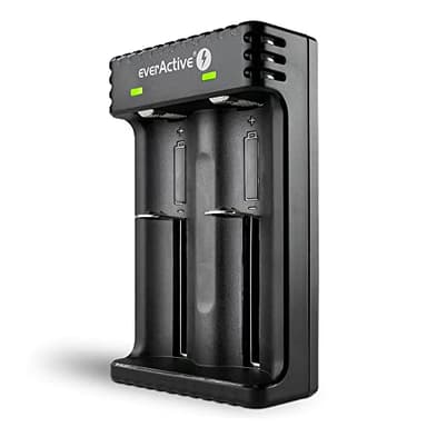 everActive Cargador para 2 baterías de Iones de Litio 18650 Profesional Rápido Micro USB Modelo LC-200, Negro